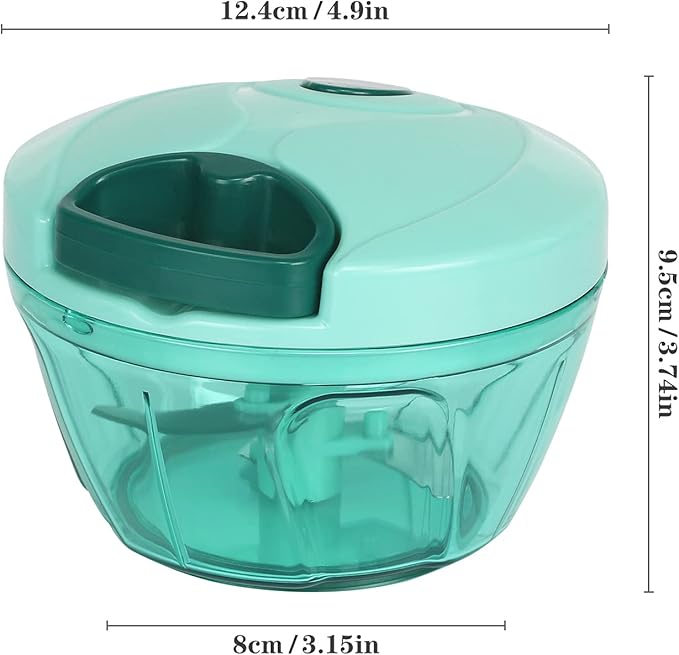 Cambom Manual Food Chopper Vegetable Cutter, Hand String Vegetable Chopper Onions Cutter for Vegetable Fruits Nuts BPA Free Food Safe Material, 550ml Blue