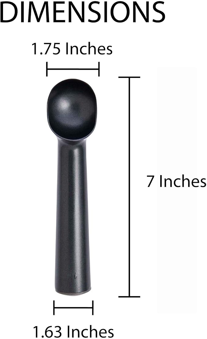 HIC Kitchen Non-Stick Anti-Freeze Ice Cream Scoop, Easy Release Non Toxic Self Defrosting Handle, For Frozen Desserts, Set of 2