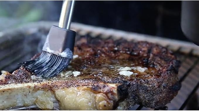 Outset Basting Pot and Brush, Cast Iron Pan and Sauce Brush