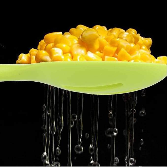 Linwnil 4 Pieces Silicone Slotted Spoons,10.6 Inch Nonstick Mixing Serving Spoons for Kitchen Cooking Bake Stir Draining Tool (8, Multicolor)