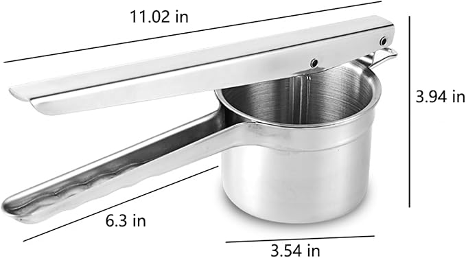 Mo&Bo Large 15oz Potato Ricer with 3 Interchangeable Discs,Heavy Duty Stainless Steel Sweet Potato Masher and Ricer Kitchen Tool,Ricer for Mashed Potatoes,Manual Press Fruit Juicers,Ergonomic Handle