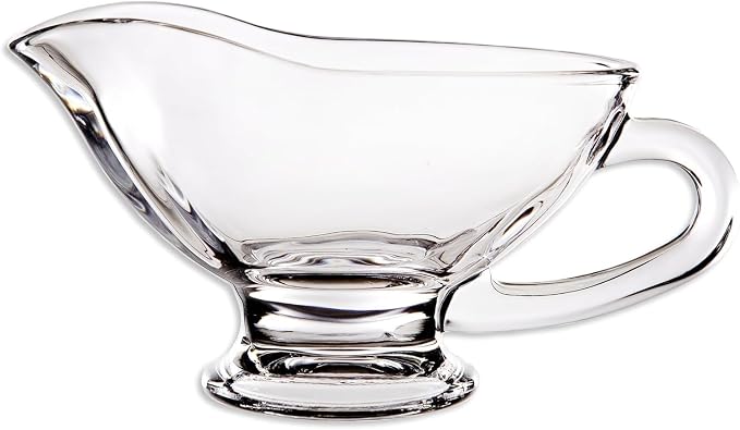 Fox Run Glass Gravy Boat, 9 oz, 270 ml Large Gravy Serving Dish With Handle