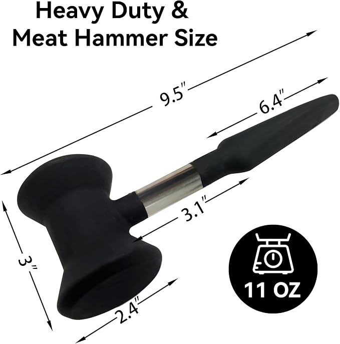 Meat Tenderizer Mallet, Meat Hammer Tenderizer, Kitchen Meat Mallet for Chicken, Veal Cutlets, Ground Beef & Steak, Kitchen Essentials Meat Tenderizer Tool, Meat Pounder Flattener with Non-Slip Grip