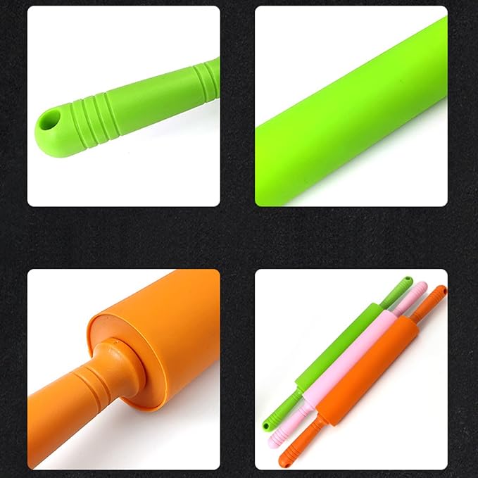 1 PCS 48.5cm Silicone Dough Roller Large Size Non-stick Rolling Pin Colorful Pastry Tool Pastry Dough Flour Kitchen Dumpling Pin