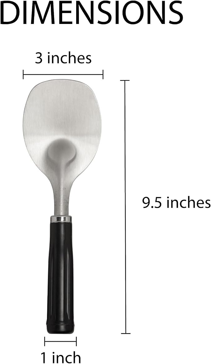 HIC Kitchen Classic Ice Cream Parlor Spade, Stainless Steel, Wide Flat Blade For Ice Cream Cakes Gelato Sorbet Frozen Yogurt