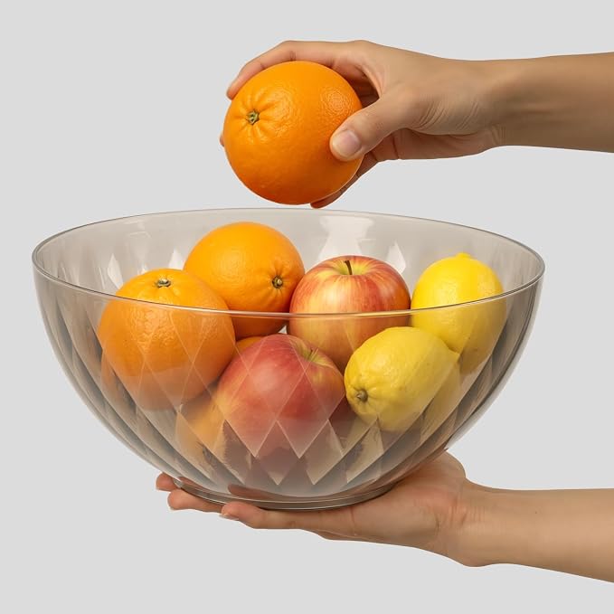 Plastic Mixing Bowls with Lids, 6 Piece Nesting Bowls Set for Kitchen | One-Press Lids, Meal Prep, Salad Mixing, Serving, Storing, Dishwasher & Microwave Safe, 5.3/3.2/1.9/1.2/ 0.6/0.3 QT