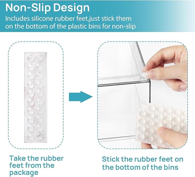 Vtopmart Clear Stackable Storage Drawers Set of 4, Baby Bottle Organizer | Multi-purpose Plastic Boxes Ideal for Kichen Countertop, Vanity, Bathroom, Cabinet, Pantry Organization