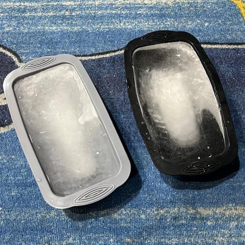 6Pcs Extra Large Ice Block Mold, YINOWON Large Silicone Ice Molds for Ice Bath, Large Ice Cube Molds for Cold Plunge Or Coolers, Ice Tray for Bath (6pcs Gray)