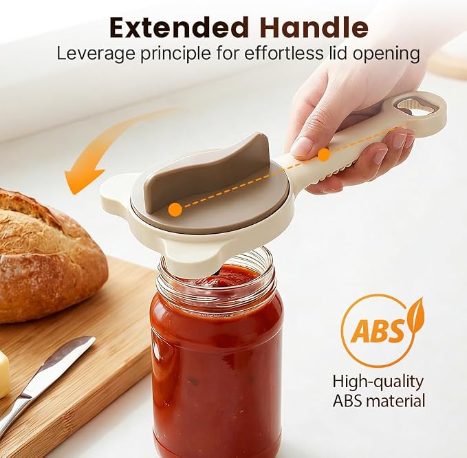 2026 New 4-in-1 Jar Opener - Adjustable Stainless Steel Lid Remover for Seniors & Arthritis Sufferers, Fits Kitchen Jars, Bottles & Cans (3PCS)