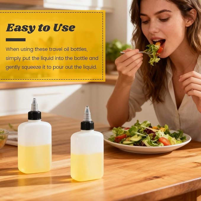 Small Oil Dispenser Bottle for Camping, 4oz/120ml Squeeze Bottles with Twist-Top Cap, Liquid Condiment Container Dispensing Bottles for Oil Soy Sauce Vinegar(4pcs)