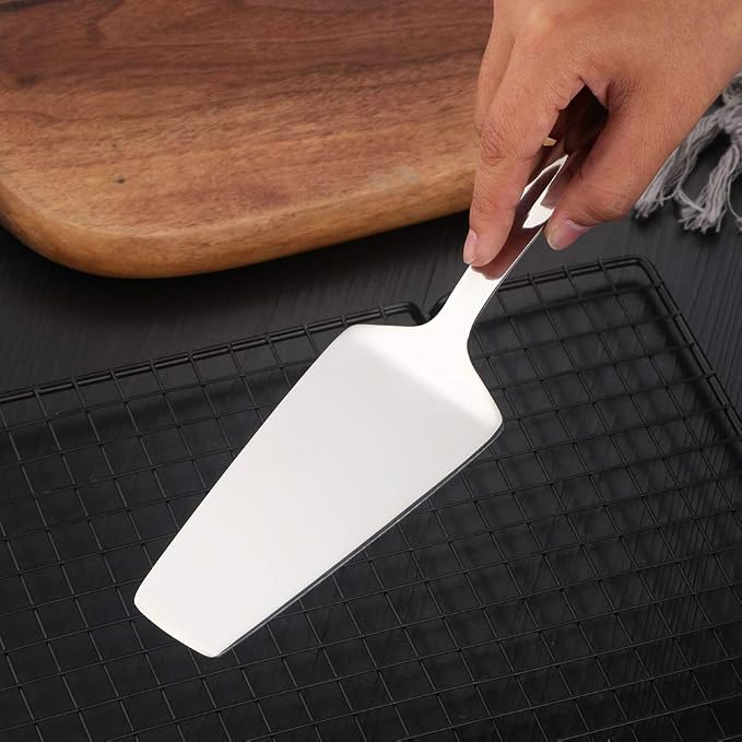 6 Pcs Silver Cake Server, Stainless Steel Titanium Plated Pizza Spatula Professional Shovel Server For Cake/Pie/Pizza, Dishwasher Safe(10.3 inches/26.2cm)