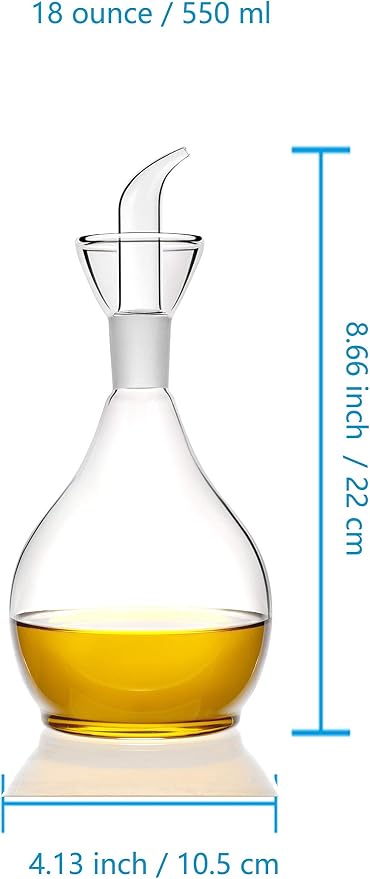 18ounce/ 550 ml Olive Oil Dispenser Oil Bottle Glass with No Drip Bottle Spout