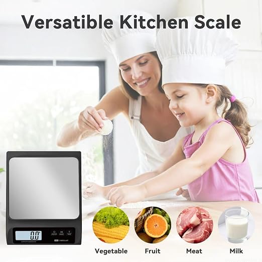 13lb/0.1g Precision Digital Food Scale - Food Scale & Kitchen Scale for Meal Prep and Kitchen Baking - Espresso Coffee Scale, Gram Scale, Stainless Steel Platform & LCD Display - Black
