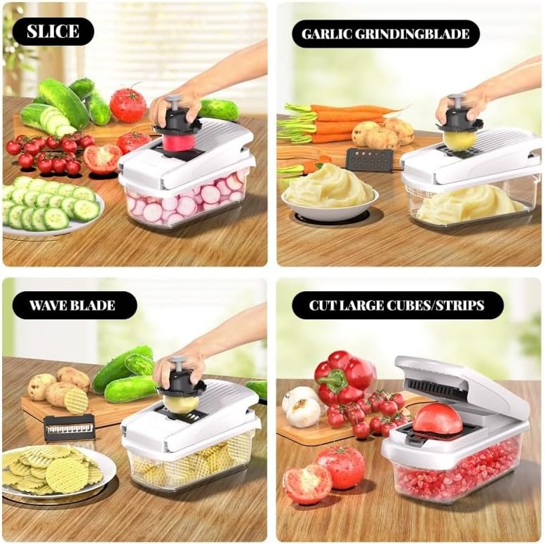 Fusionshop(USA) Premium 10-in-1 Vegetable Chopper | Food Chopper, Cutter