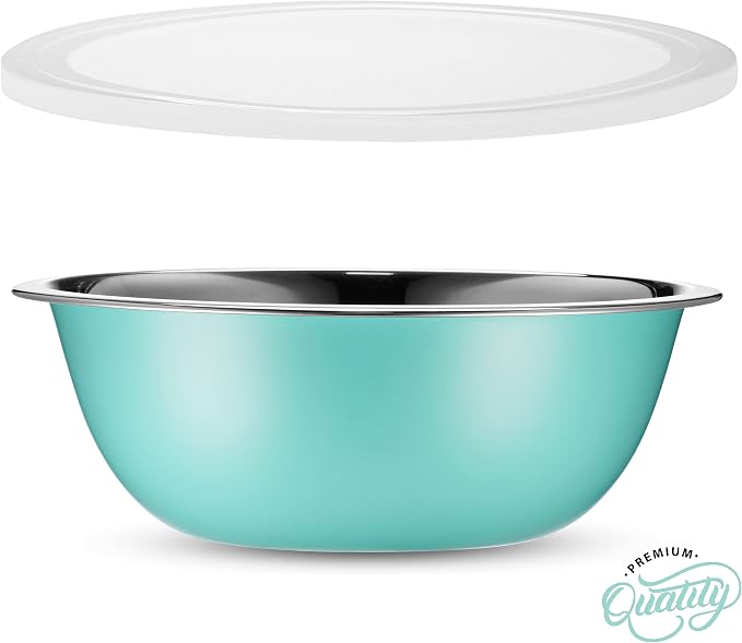 10-Piece Stainless Steel Mixing Bowl Set with Lids for Food Prep & Storage | WHYSKO Mixing Bowls with Lids Set - .75, 1, 1.5, 3 & 5 Quart Kitchen Bowls, Rustproof Metal Nesting Bowls, Dishwasher Safe