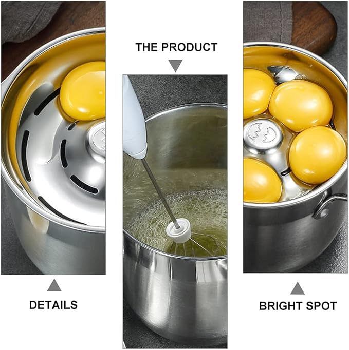 DOITOOL Egg Separator Egg Yolk White Separator, Food Grade Egg Divider Stainless Steel Egg Sieves Kitchen Gadget Cooking Tool (Without Lids, 20.5X14.5X13CM)