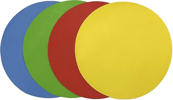 4 Pack Rubber Jar Opener Grippers, 4.9 Inch Round Bottle Opener, Jar Opener for Seniors with Arthritis(Blue,Red,Green,Yellow)