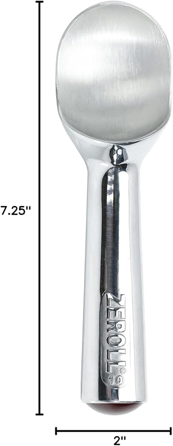 Zeroll, Size 10, in Silver 1010 Original Ice Cream Unique Liquid Filled Heat Conductive Handle Simple One Piece Aluminum Design Easy Release 20 Scoops per, 4-Ounce