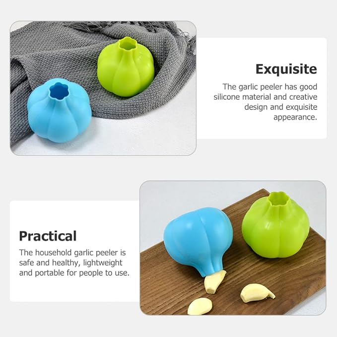 CALLARON Silicone Garlic Peeler 2Pcs Garlic Peeler Silicone Skin Remover Keeper Roller Peeling Tube Skinner Kitchen Tools for Home Restaurant (Assorted Color) Peeler Tube