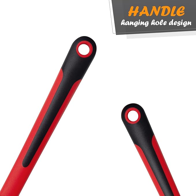 TEEVEA Silicone Spatula Set of 4 for Cooking Baking Mixing, Heat Resistant Non-Stick Dishwasher Safe BPA-Free Kitchen Utensils, Red and Black