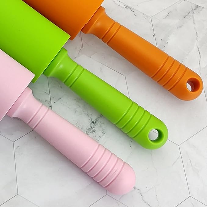 Large Size Non-stick Silicone Rolling Pin Fondant DIY Kitchen Dumpling Roller Cake Noodles Bakeware Tools Kitchen Pizza Dough Roller Pin For Baking Large For Home