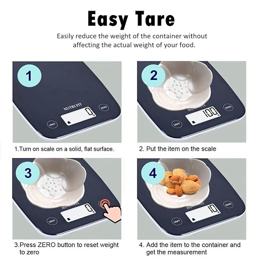Digital Food Scale 11lb Kitchen Scales for Cooking Baking Black | Weight in Ounces & Grams, 1g Precision, Max 11lbs, Smart Tare, LCD Display, 4 Units, For Weight Loss, with 2AAA Batteries