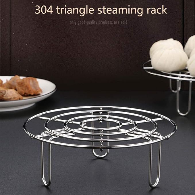 2Pcs Steam Rack, Heavy Duty Steaming Rack Stand, Stainless Steel Round Steamer Cooling Rack Trivet, Pot Steamer Insert Food Stand, Steaming Cookware Accessories(Size:15.5cm/6.1in)