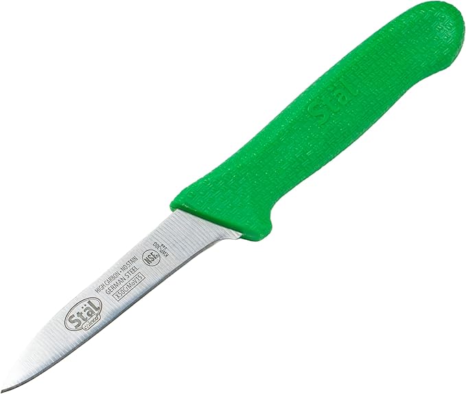 Winco 3-1/4" Paring Knives, Green PP Hdl, 2pcs/pk