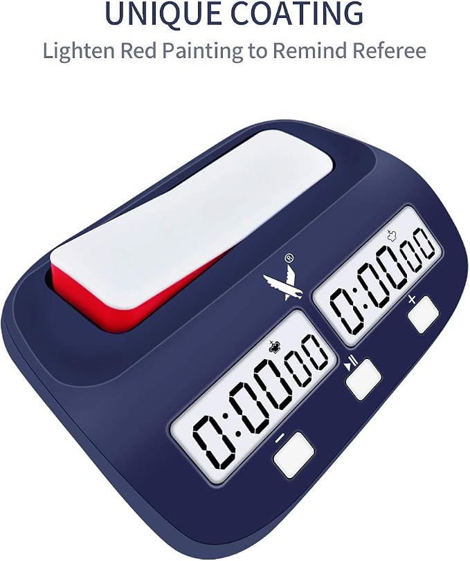 LEAP Chess Clock Fide Approved Digital Chess Timer Professional for Board Games Timer no Alarm Function (Official Store) Blue