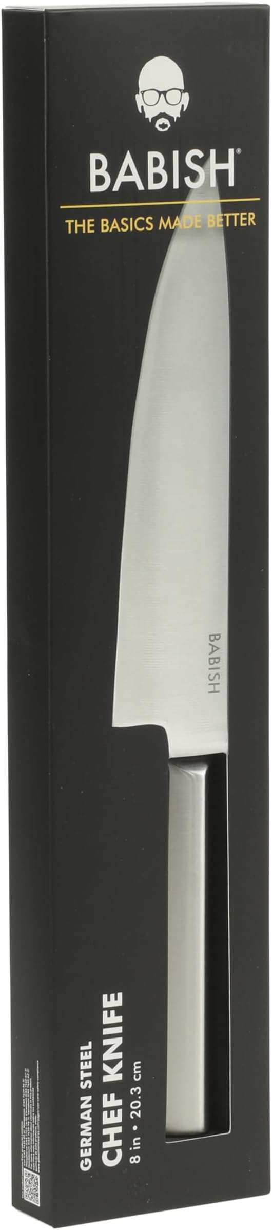 Babish 8-Inch Chef Knife – High-Carbon 1.4116 German Steel Kitchen Knife, Full-Tang Razor Sharp Chef’s Blade for Chopping, Slicing, Dicing & Everyday Prep