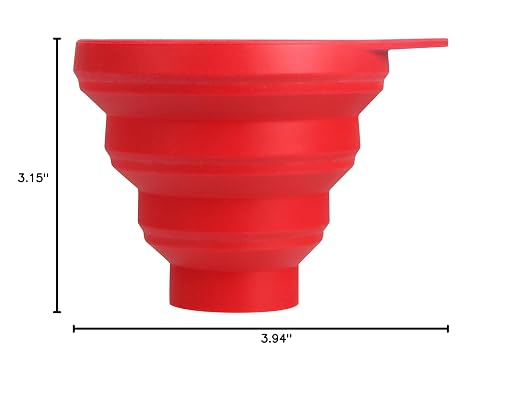 Dr.Oetker Funnel Flexxibel of Silicone Foldable in red, 8 x 8 x 10 cm