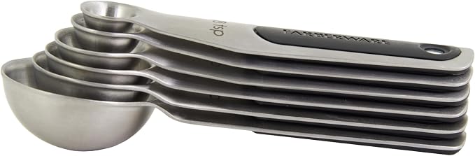 Farberware Professional Stainless SteelMeasuring Spoons Precision and Ease in Every Scoop, Features Magnetic Handles for Easy Storage, Dishwasher Safe