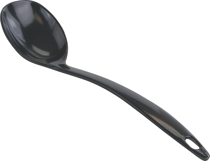 Reston Lloyd Cooking Spoon for Serving, Basting, Mixing, Heat Resistant, BPA Free Melamine 11 inch Utensil with Ergonomic Handle, Charcoal
