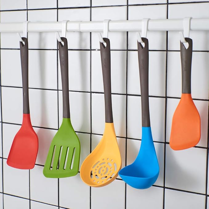 Liflicon Silicone Spatula Set, 12 in, Dishwasher Safe