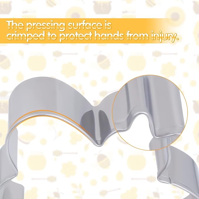 6Pack Bee Cookie Cutters Set, Beehive,Honey Jar,Winnie the Pooh,Flower Shapes Stainless Steel Biscuit Molds for Honey Bee Party Baking Muffins Sandwiches Cake Fondant Birthday Decoration