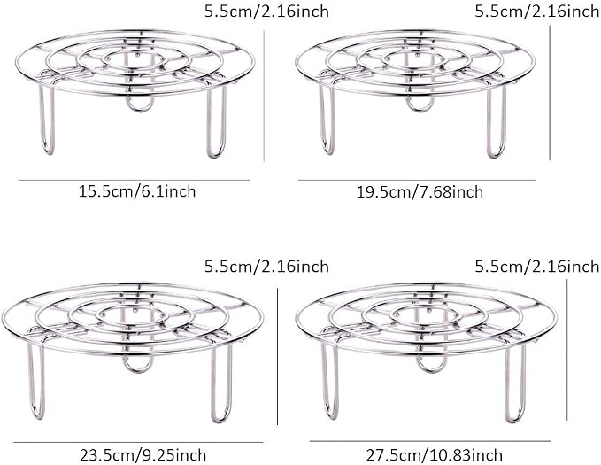 Steam Rack, Heavy Duty Steaming Rack Stand, Stainless Steel Round Steamer Cooling Rack Trivet, Pot Steamer Insert Food Stand, Steaming Cookware Accessories(Size:27.5cm/10.83in)