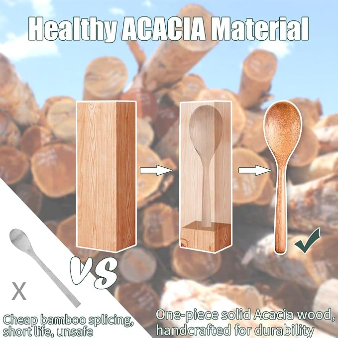 Wooden Cooking Spoon Utensils, 2pcs, Spoons Spatulas Set for Kitchen Cooking, Wood Scraper for Frying Scraping and Mixing, Nonstick Cookware Spatulas Spoon Gadget for Fried Flipping Turning Cooking