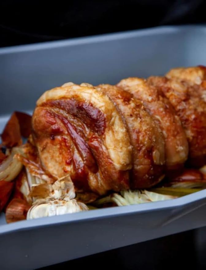 MasterClass Smart Ceramic Large Roasting Tin with Robust Non Stick Coating, Carbon Steel, 41.5 x 31.5cm Stackable Deep Roaster Tray