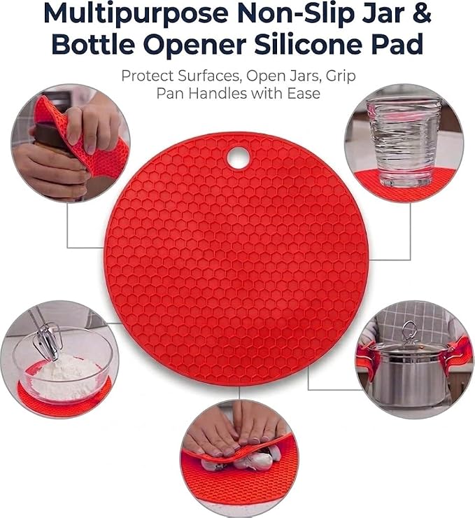 Jar Opener Bottle Opener for Weak Hands, Seniors with Arthritis 4PC-Set - Jar Lid, Can & Water Bottle Opener, Corkscrew Wine Opener, Non-Slip Rubber Jar Opener & Gripper Pad - Gifts for Parents