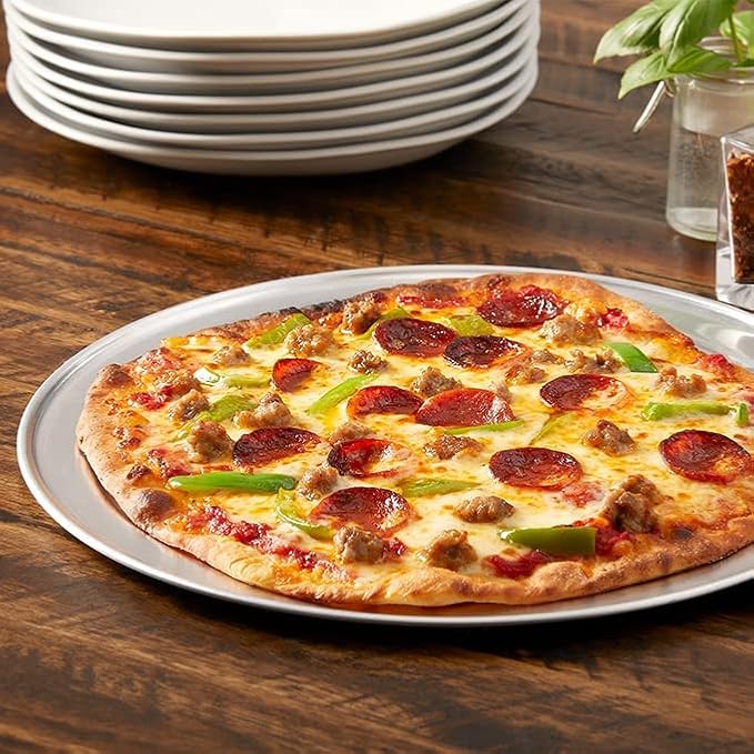 American Metalcraft TP7 TP Series 18-Gauge Aluminum Standard Weight Wide Rim Pizza Pan, 7-Inch (Pack of 2)