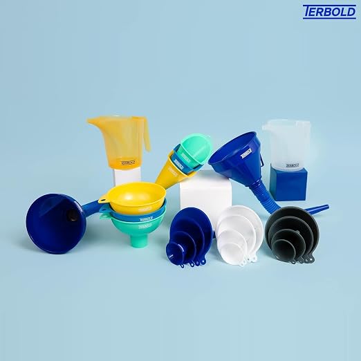 3pc Wide Mouth Canning Funnels for Filling Bottles and Mason Jars | Large Spout Quick Fill Food Grade Plastic Funnels for Kitchen Use (Blue, Green, Yellow)
