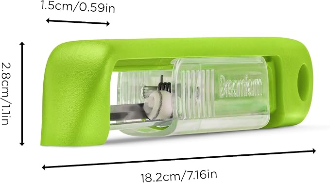 Dreamfarm Sharple Self-Sharpening Vegetable Peeler - Kermit Green | Ceramic sharpener in safety cover automatically hones stainless steel swivel blade, suitable for left & right handed use