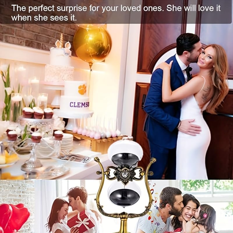 SuLiao Vintage 30 Minute Hourglass Sand Timer, Large Brass Engraved Rotating Sand Clock Stand, Antique Half Hour Glass Sandglass for Home, Desk, Office Decoration