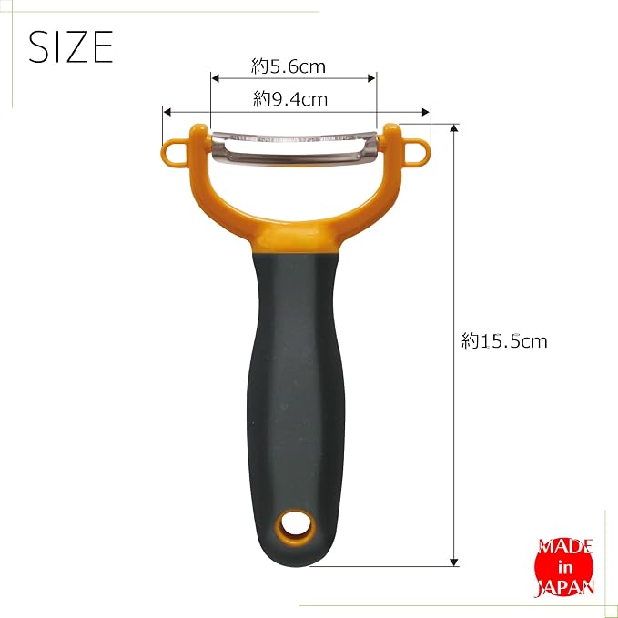 Kokubo KK-618 Small Shape Peeler, Orange, Made in Japan, T-Shaped, Stainless Steel Blade, Easy to Grip, Carrots and Potatoes with Sprout Removal