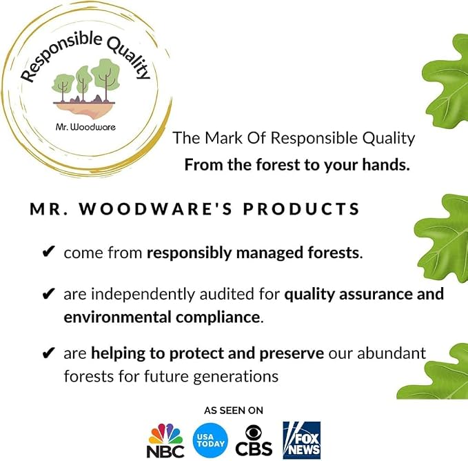 Mr.Woodware Wooden Kitchen Utensils- 24 Inch Long Handle Beech Wood Wok Spatula and Cooking Spoon - 2 in 1 Wooden Cooking Utensils Set for Mixing in Big Stock Pots Cauldron (Spoon & Spatula)