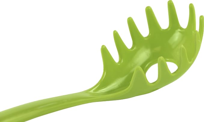Spaghetti Spoon, Pasta Server, Fork with Ergonomic Handle, Heat Resistant, BPA Free,11.5 inch Melamine Utensil by Reston Lloyd, Lime