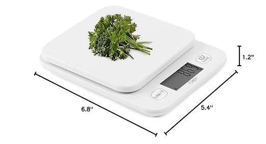 Ozeri® Garden and Kitchen Scale II with 420 Variable Graduation Technology® | Measures most delicate garden herbs and greens at 0.1 g for ingredients under 420 grams and 0.5 g for items over 420 grams
