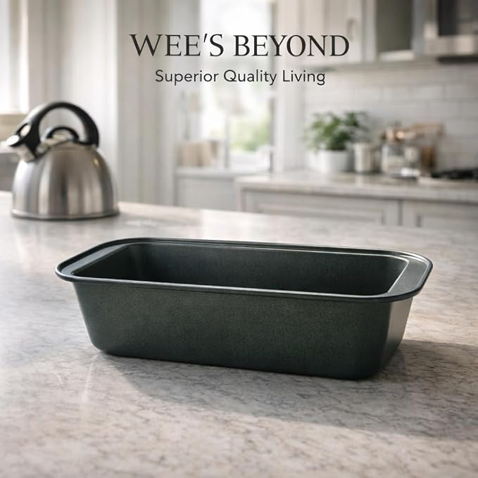 Wee's Beyond Non-Stick Loaf Pan 10x5 Inch Carbon Steel Bread Pan, Easy Release & Easy Clean Bread Baking Pan, Durable Banana Bread Pan for Homemade Bread & Meal Prep Baking