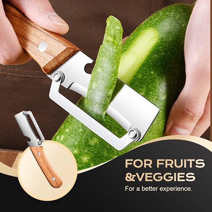 Multi Functional Vegetable Peeler for Kitchen, Ultra Sharp Stainless Steel Veggie, Fruit, Carrot, Orange & Potato Peeler with Ergonomic Handle, Julienne Peeler & Bottle Opener, Fruit Peeler 4pcs