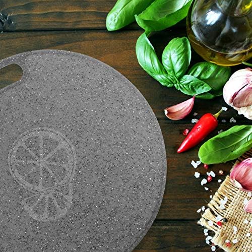 ABOOFAN Plastic Round Cutting Board, 12inch Non-Slip Chopping Board with Hanging Hole, Food Safe Cutting Block for Fruit, Meat, Veggies, Pizza, Dishwasher Safe